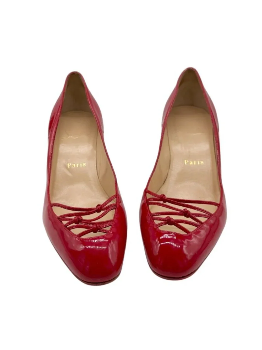 Christian Louboutin Coquelicot Patent Leather Basico 70 Heels Size 37